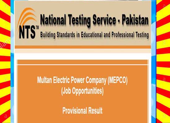 MEPCO Jobs 2020 NTS Answer Key Result